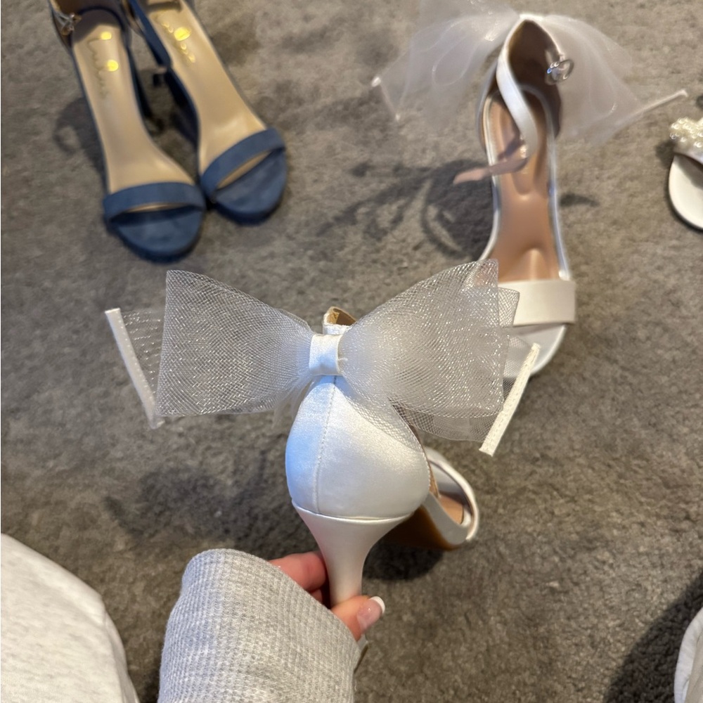 Kelly & Katie White Bridal Heels - Picture 3 of 3